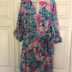 Lilly Pulitzer Faux Wrap Ruffle Dress